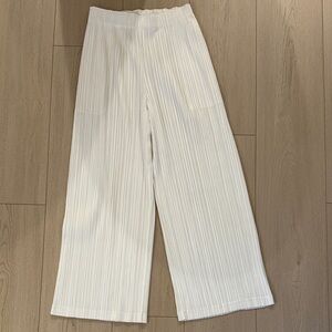 Pleats Please White Wide-Leg Pants
